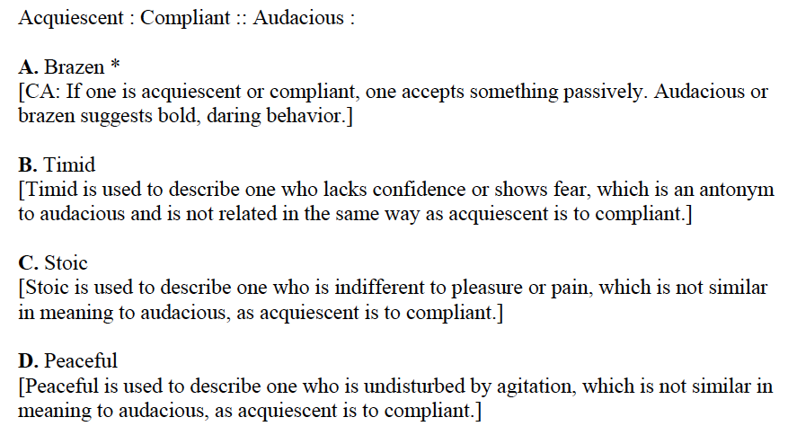 PCAT Analogy Sample