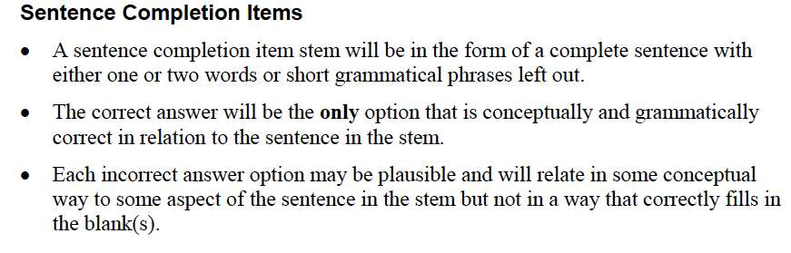 PCAT Verbal Sentnces